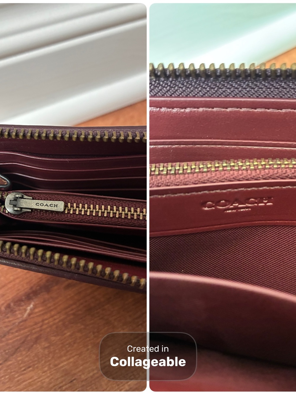 Coach L Zip Wallet In Signature Jacquard and Leather, Like New, 34790 - Picture 6 of 16